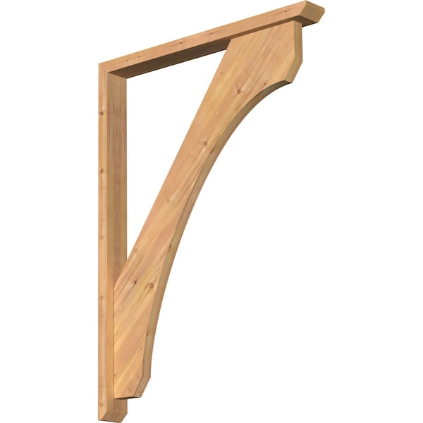 Ekena Millwork Legacy Slat Smooth Bracket w/ Offset Brace, Western Red Cedar, 3 1/2"W x 32"D x 44"H BKT0402X32X44LEC06SWR - main